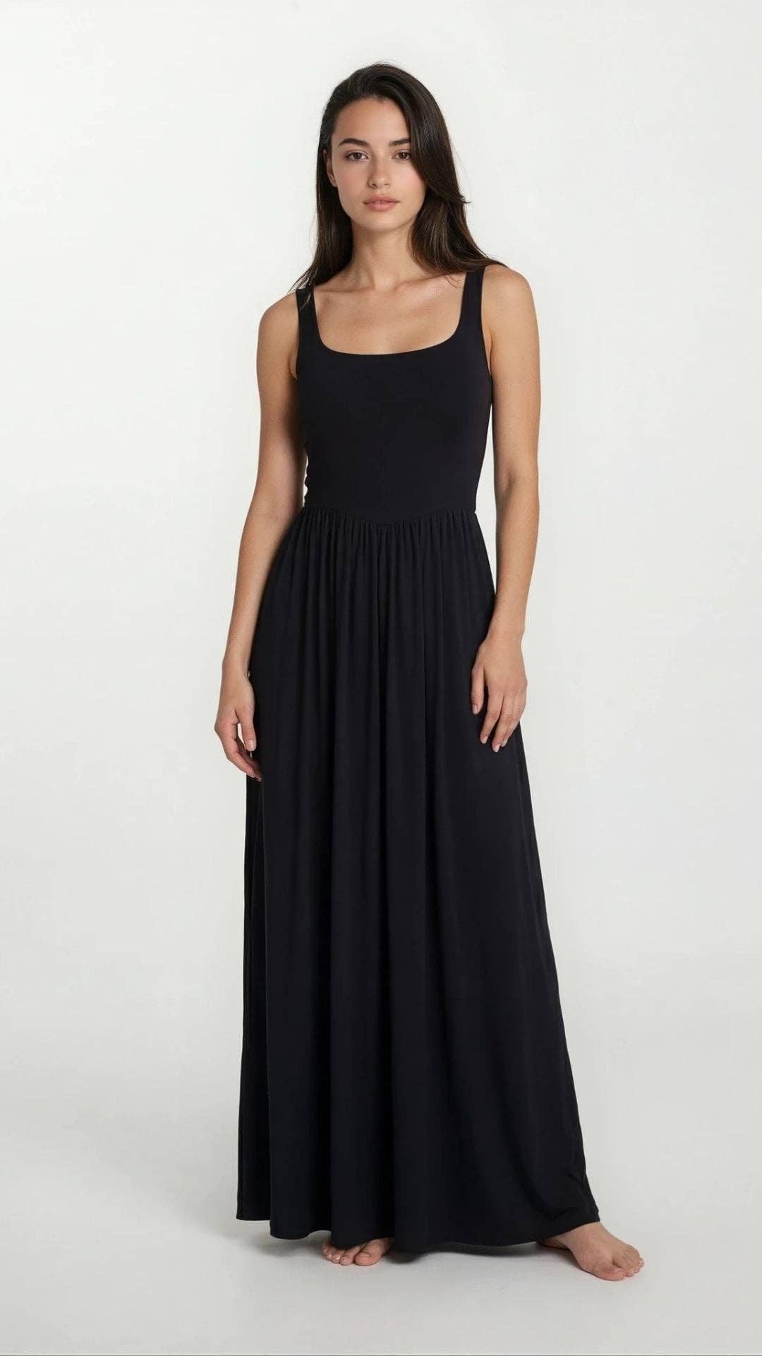 Dawn Sleeveless Silky Jersey Flowing Maxi
