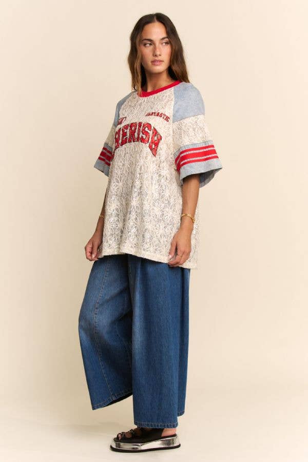 Lace baseball shirt