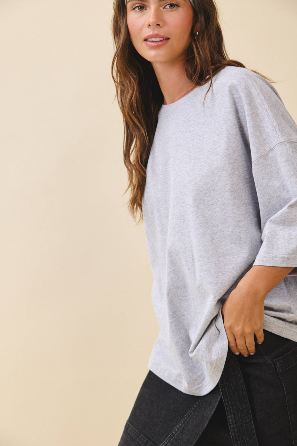 Oversized Grey Everyday Cotton Tee