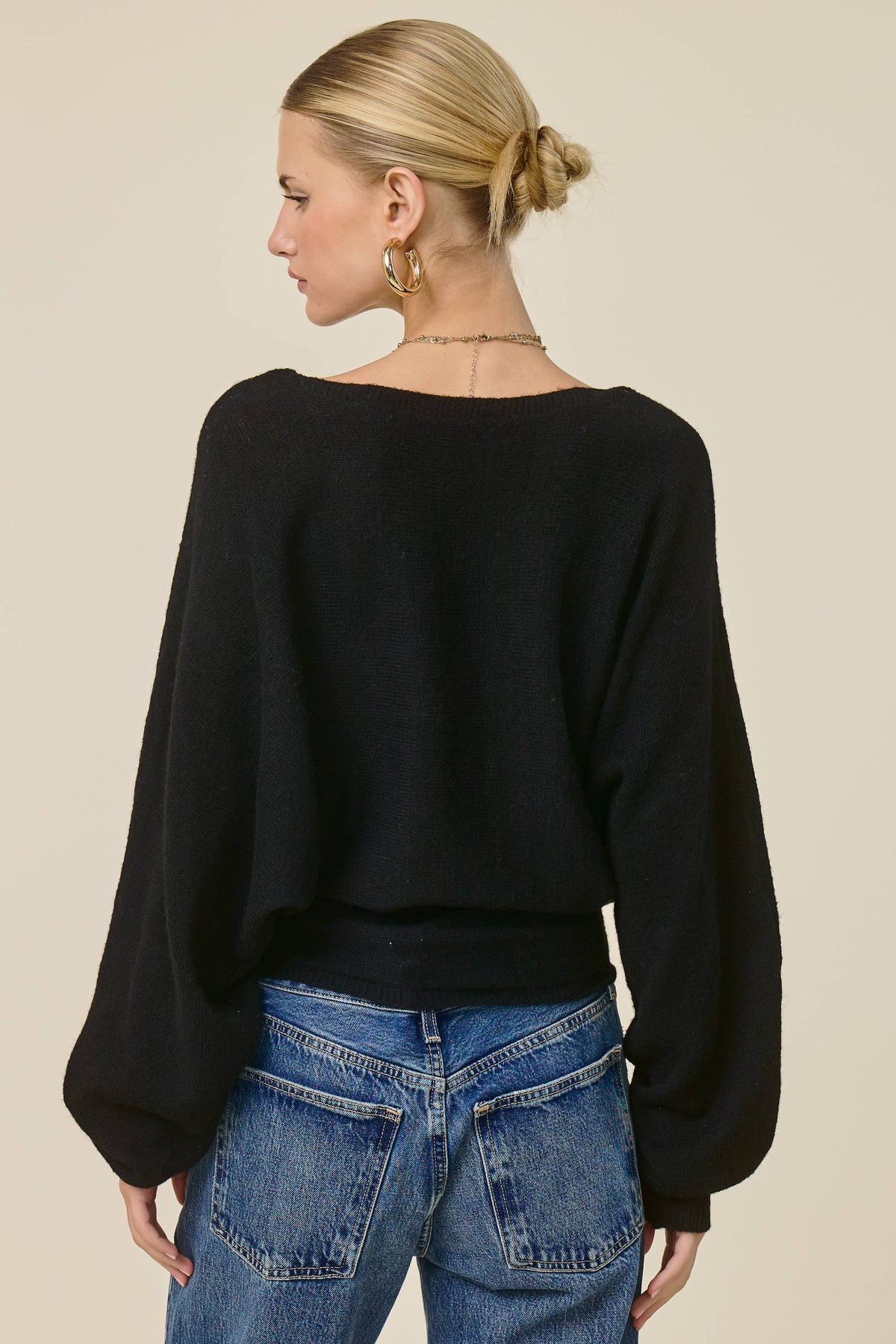 Slouchy Dolman Sleeve Knit Sweater