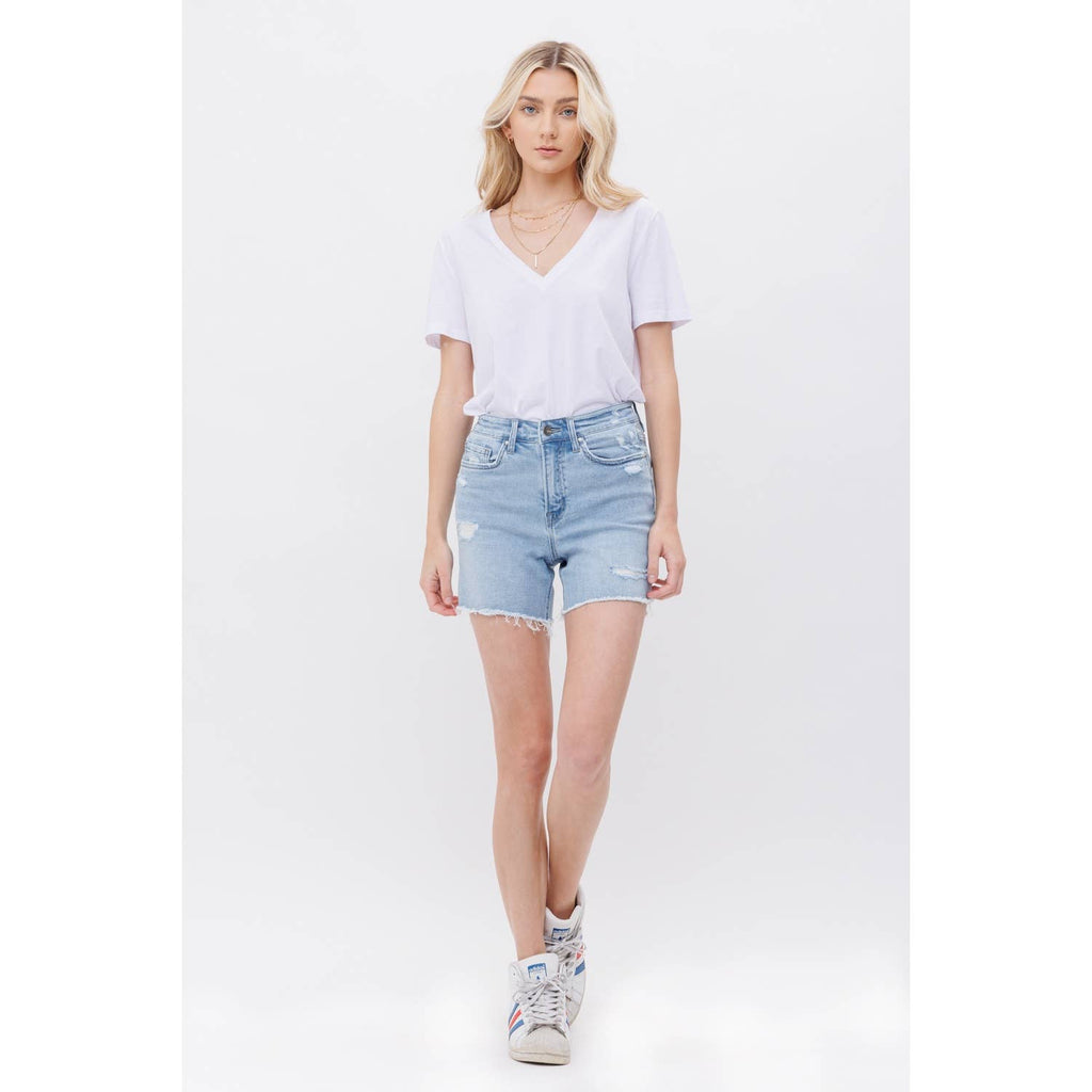 ANTHEMIS HIGH RISE MIDI SHORTS STRETCH