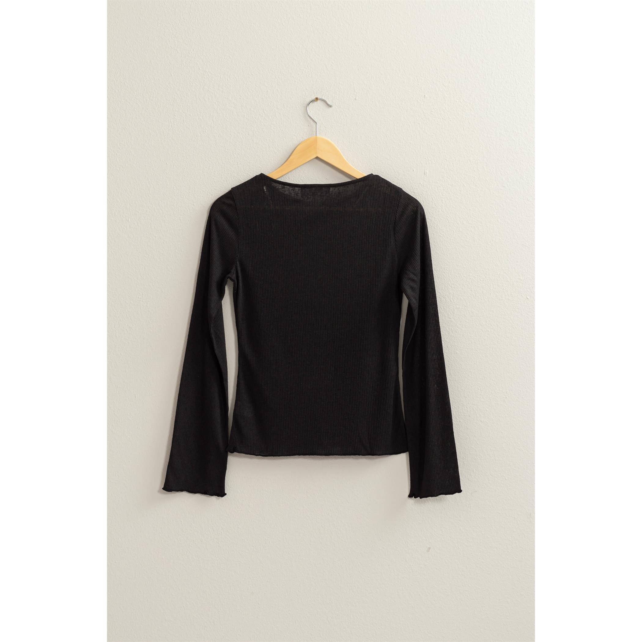 Rachel Ribbed Long Sleeve Top