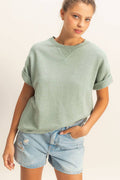 Sage green crew