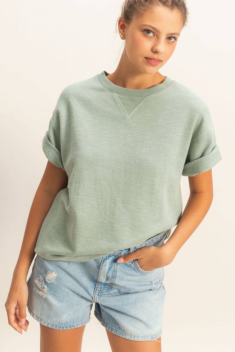 Sage green crew