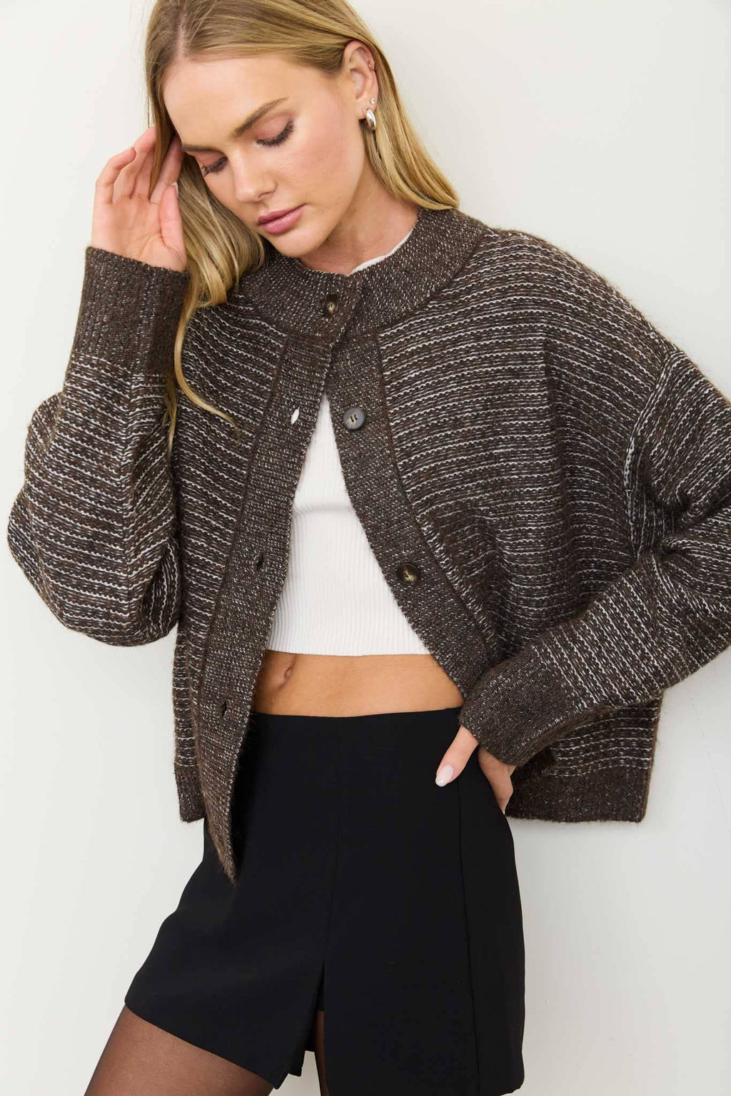 Marble knit cardigan
