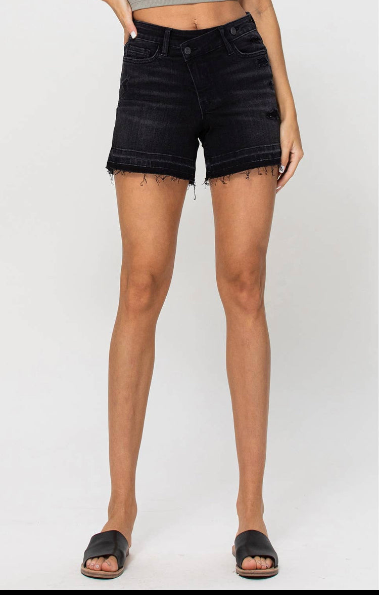 High Rise Criss Cross Shorts