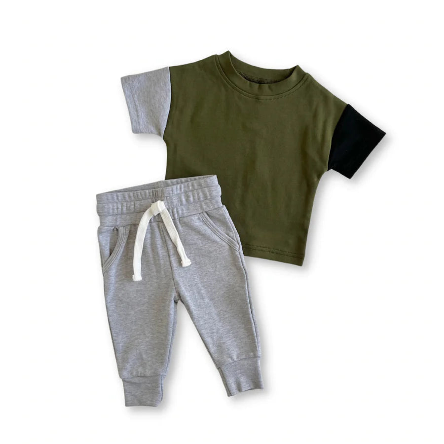 Boys Grey Jogger Set