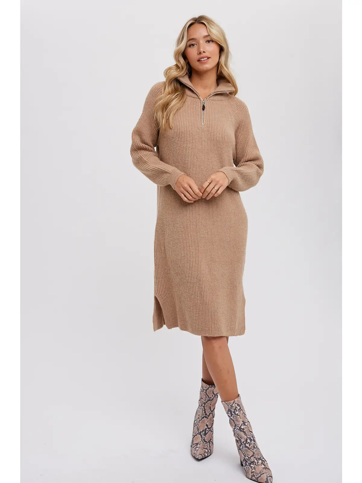 Quarter Zip Sweater Dress