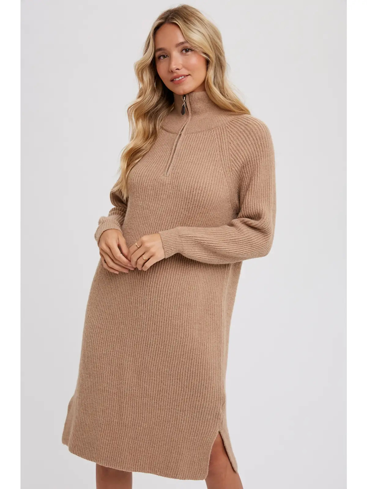 Quarter Zip Sweater Dress